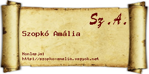 Szopkó Amália névjegykártya